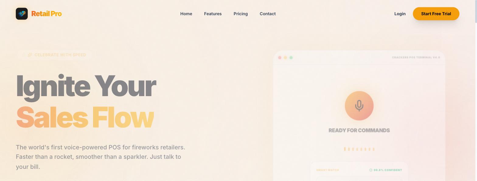 Retail Pro voice-powered POS dashboard