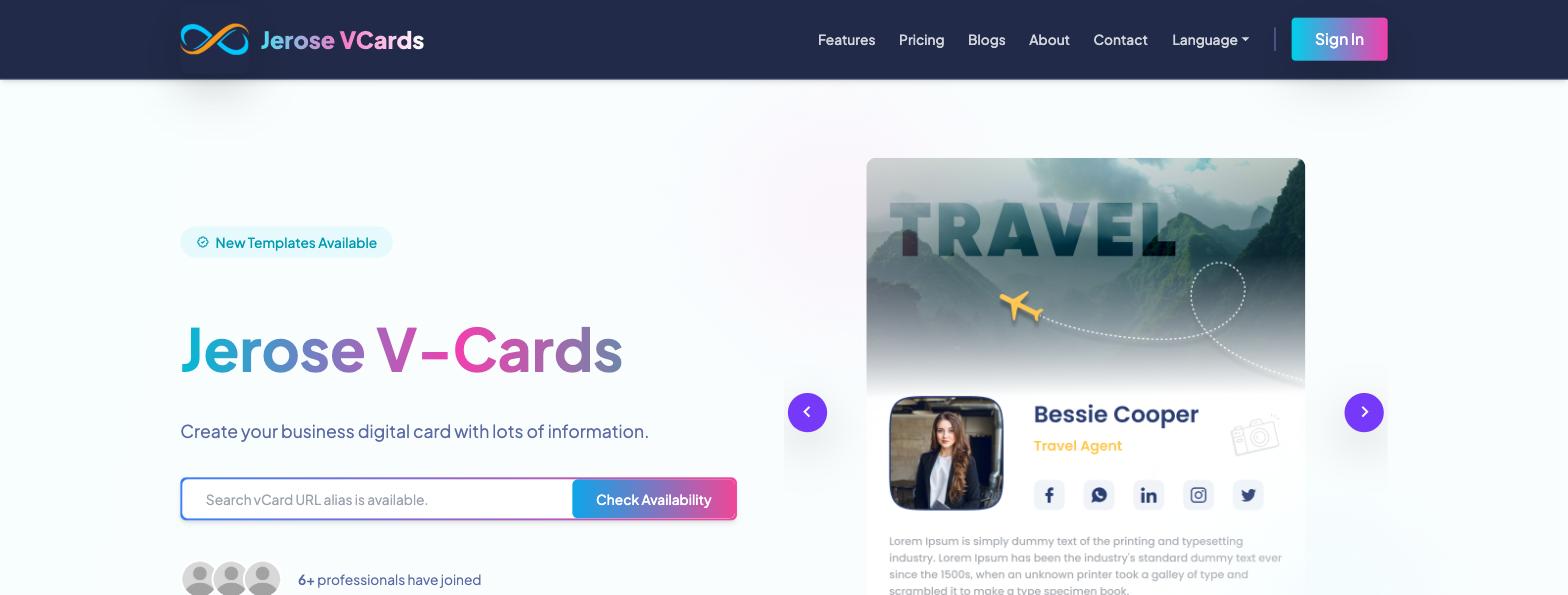 Jerose VCards digital business card